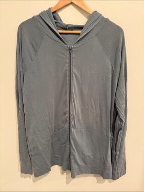 James Perse Light Slate Gray/Blue Men's Zip-Up Hoodie Long Sleeve